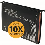 CRYSTALFILE EXTRA SUSPENSION FILES DOUBLE CAPACITY 30MM PP FOOLSCAP BLACK BOX 10