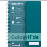 COLOURHIDE NOTEBOOK 200 PAGES A5 TEAL GREEN