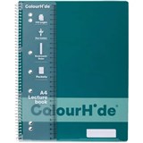 COLOURHIDE LECTURE BOOK 140 PAGES A4 TEAL GREEN