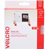 VELCRO BRAND   STICKON LOOP ONLY TAPE 25MM X 5M WHITE