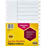 MARBIG INDEX DIVIDER PP JANDEC TAB A4 WHITE