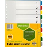 MARBIG EXTRA WIDE DIVIDER PP 10TAB A4 ASSORTED