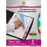 MARBIG PROFESSIONAL SERIES VIEWTAB DIVIDER PP 5TAB A4 ASSORTED