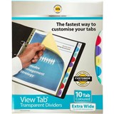 MARBIG PROFESSIONAL SERIES EXTRA WIDE VIEWTAB DIVIDER PP 10TAB A4 ASSORTED