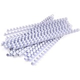 REXEL PLASTIC BINDING COMB ROUND 21 LOOP 16MM A4 WHITE BOX 100