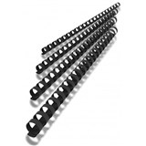 REXEL PLASTIC BINDING COMB ROUND 21 LOOP 25MM A4 BLACK BOX 50