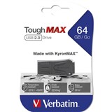 VERBATIM TOUGHMAX USB20 FLASH DRIVE 64GB BLACK