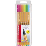 STABILO 88 POINT FINELINER PEN 04MM NEON PACK 6