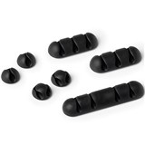 DURABLE CAVOLINE SELF ADHESIVE CABLE MANAGEMENT CLIPS ASSORTED GRAPHITE PACK 7