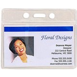 REXEL ID POUCH SOFT LANDSCAPE 94 X 78MM CLEAR PACK 10