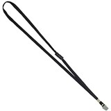 REXEL ID LANYARD FLAT STYLE WITH ALLIGATOR CLIP BLACK PACK 10