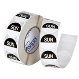 AVERY 937335 REMOVABLE DAY LABEL SUNDAY 24MM BLACKWHITE BOX 1000