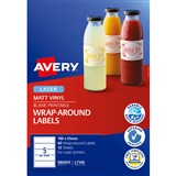 AVERY 980053 L7146 DURABLE WRAPAROUND LABELS LASER 5UP MATT VINYL PACK 60
