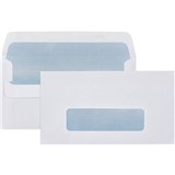 CUMBERLAND 11B ENVELOPES SECRETIVE WALLET WINDOWFACE SELF SEAL 80GSM 90 X 145MM WHITE BOX 500