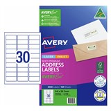 AVERY 959062 L7158 QUICK PEEL ADDRESS LABEL WITH SURE FEED LASER 30UP WHITE PACK 100