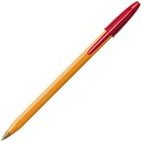 BIC ORIGINAL ORANGE BALLPOINT PENS FINE RED BOX 12