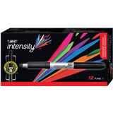 BIC INTENSITY PERMANENT MARKER BULLET FINE BLACK BOX 12