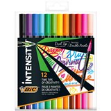 BIC INTENSITY FINELINER DUAL TIP MARKERS 07MM ASSORTED PACK 12