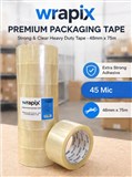 WRAPIX PACKAGING TAPE 48mmx75m CLEAR