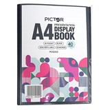 PRESENTATION DISPLAY BOOK A4 WITH INSERT COVER 40PKT BLACK