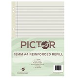 PICTOR REINFORCED A4 LOOSE LEAF REFILL 18MM DOTTED THIRDS 50 SHEET