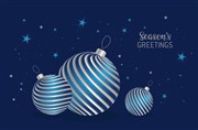 CHRISTMAS CARD GLOWING BAUBLES 