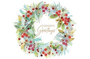 CHRISTMAS CARD GORGEOUS WREATH