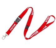 LANYARD PRINTED VISITOR WITH TRIGGER HOOK BREAKAWAY 16mm REDWHITE 