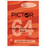 PICTOR PREMIUM A4 64 PAGE EXERCISE BOOK 8MM RULED 70GSM MARS