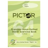 PICTOR PREMIUM EXERCISE BOOK DOTTED THIRDS 14MM 70GSM 64 PAGE A4 SATURN
