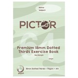 PICTOR PREMIUM A4 64 PAGE EXERCISE BOOK 18MM DOTTED THIRDS 70GSM PLUTO