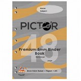 PICTOR PREMIUM A4 48 PAGE BINDER BOOK 8MM RULED 70GSM ROVER