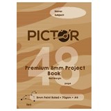 PICTOR PREMIUM A4 48 PAGE PROJECT BOOK 8MM PLAINRULED 70GSM LEO