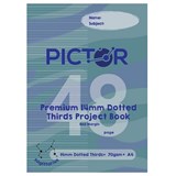 PICTOR PREMIUM A4 48 PAGE PROJECT BOOK 14MM PLAINDOTTED THIRDS 70GSM SAGITTARIUS