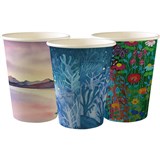 BIOPAK BIOCUP SINGLE WALL CUP ART SERIES 390ML PACK 50