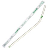 BIOPAK BIOSTRAW BENDY STRAW WRAPPED 6MM WHITE PACK 250