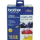 BROTHER LC38CL3PK INK CARTRIDGE VALUE PACK CYANMAGENTAYELLOW