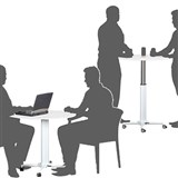 VISIONCHART HEIGHT ADJUSTABLE BREAKROOM TABLE ROUND 800MM WHITE