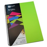 QUILL VISUAL ART DIARY 110GSM 120 PAGE A3 PP LIME GREEN