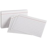 QUILL RULED SYSTEM CARDS 210GSM 203 X 127MM WHITE PACK 100