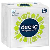 DEEKO SERVIETTES NAPKIN 1 PLY WHITE PACK 80
