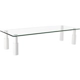 ERGOVIDA TEMPERED GLASS MONITOR RISER RECTANGULAR 580 X 210 X 130MM WHITE