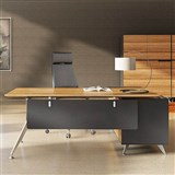 NOVARA EXECUTIVE DESK LEFT HAND RETURN 1950 X 1850 X 750MM ZEBRANO TIMBER VENEER