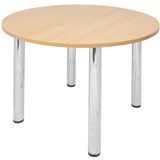 RAPID WORKER ROUND MEETING TABLE 4LEG 900MM BEECHCHROME