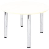 RAPID WORKER ROUND MEETING TABLE 4LEG 900MM NATURAL WHITECHROME