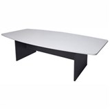LOGAN CONFERENCE TABLE BOAT SHAPED 1200 X 2400 X 730MM WHITEIRONSTONE