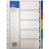 INITIATIVE DIVIDERS PP 5 TAB A4 ASSORTED COLOURS