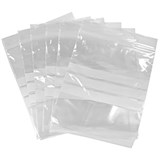 CUMBERLAND WRITEON PRESS SEAL BAG 45 MICRON 50 X 75MM CLEARWHITE PACK 100
