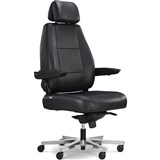 DAL CONTROLMASTER HEAVY DUTY CHAIR ADJUSTABLE ARMS AND HEADREST BLACK LEATHER