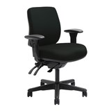 DAL ERGOSELECT SPARK ERGONOMIC CHAIR MEDIUM BACK 3 LEVER SEAT SLIDE BLACK NYLON BASE ADJUSTABLE ARMS ONYX
